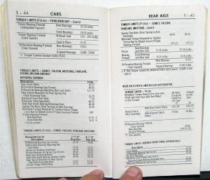 1966 Ford Service Specifications Pass Car Thunderbird Mustang Bronco Econoline
