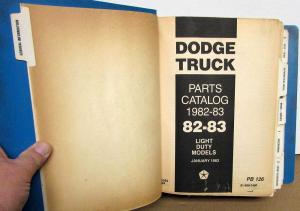 1982 1983 Dodge Light Duty Truck Dealer Parts Catalog Book Pickup Ramcharger Van