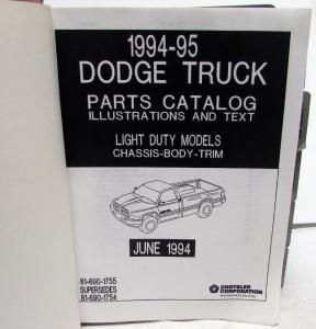1994-1995 Dodge Light Duty Truck Dealer Parts Catalog Book Pickup Diesel Orig