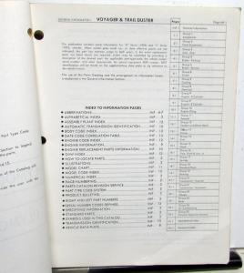 1974 1975 Plymouth Voyager Wagon Van & Trail Duster Dealer Parts Book