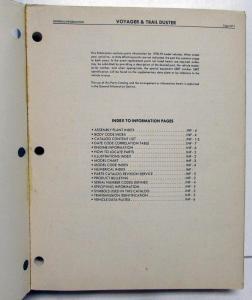1978 1979 Plymouth Voyager Wagon Van & Trail Duster Dealer Parts Book
