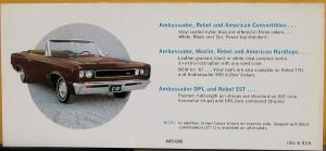 1967 AMC Ambassador Marlin Rambler Rebel American Paint Selector Sales Folder
