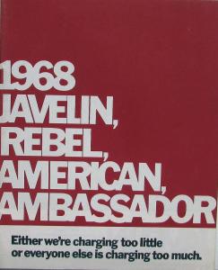 1968 AMC Javelin Rebel American Ambassador Sales Brochure Small Version