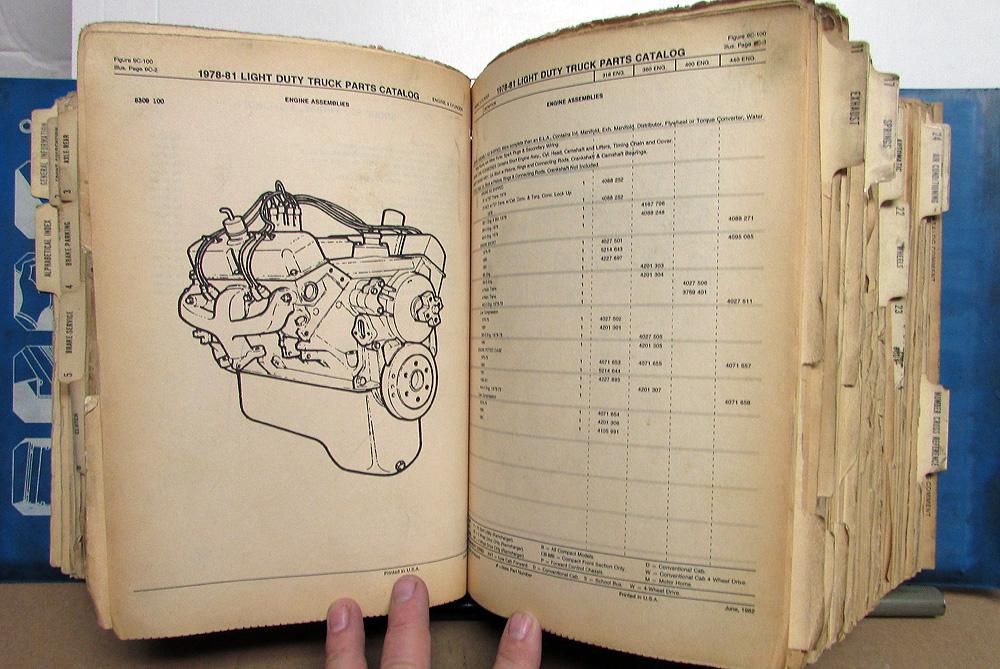 1978 1979 1980 1981 Dodge LtDuty Truck Dealer Parts Catalog Book Lil