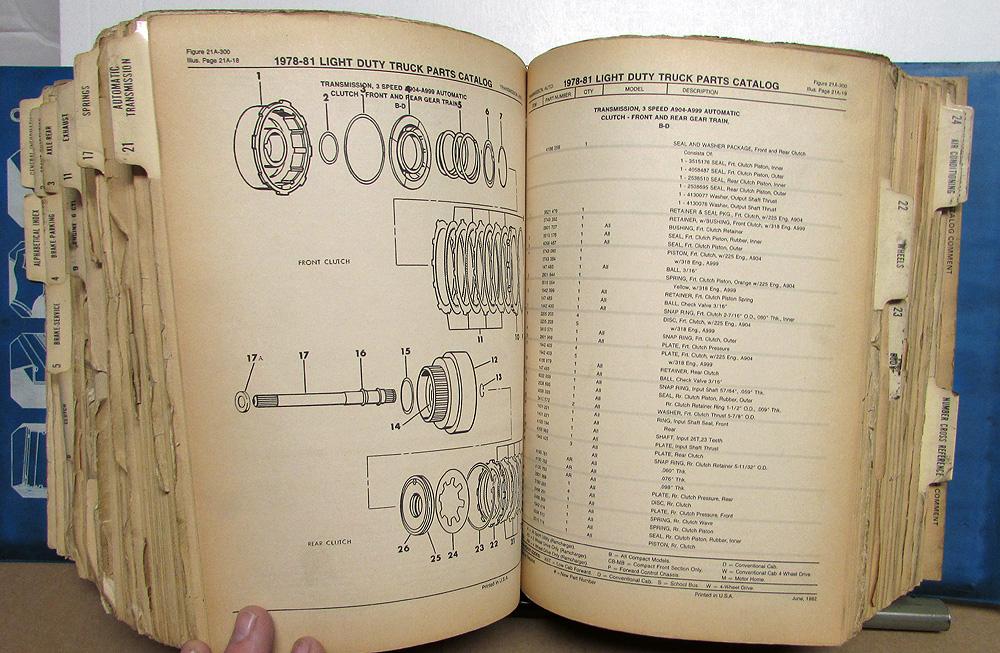 1978 1979 1980 1981 Dodge LtDuty Truck Dealer Parts Catalog Book Lil