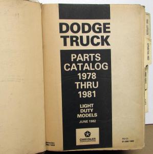 1978 1979 1980 1981 Dodge LtDuty Truck Dealer Parts Catalog Book Lil Red Express