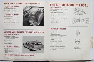 1971 AMC Matador Style Option Feature SALESMEN Dealer Item Data File Folder Orig