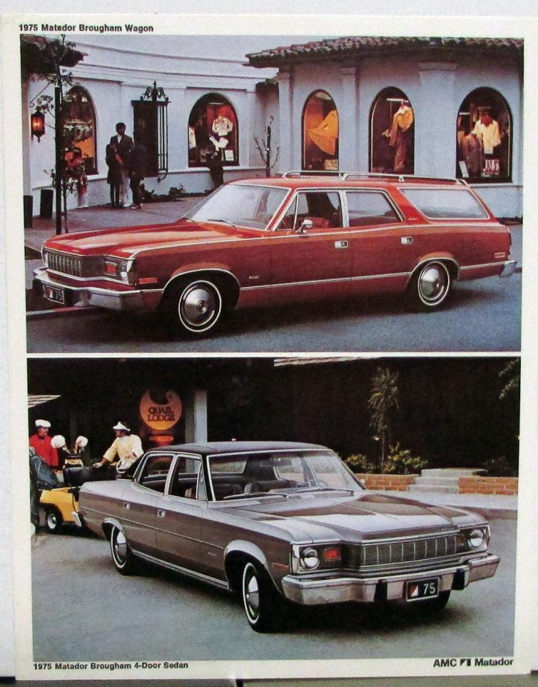 1975 AMC Matador Brougham Wagon & Brougham 4 Door Sedan Oversized Postcard Orig