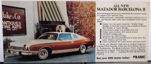 1976 1977 AMC Matador Barcelona II Pacer Wagon Promotion Sales Card Original