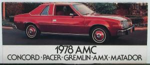 1978 AMC Concord Pacer Gremlin AMX Matador Sales Folder Brochure Original