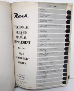 1950 Nash Rambler Series Technical Service Shop Manual Supplement Repair