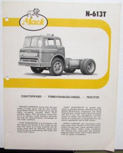 1958 Mack Trucks N 613T Diagram Dimensions Sales Brochure Original