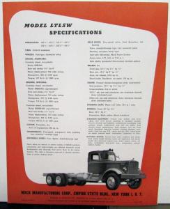 1951 Mack Trucks Model LTLSW Light Weight High Capacity Sales Brochure Orig