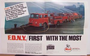 1968 1969 Mack Trucks Fire Fighting Units Sales Brochure Mailer Poster Original