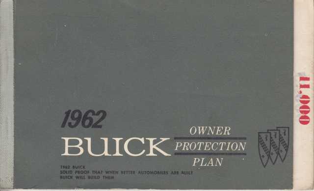 1962 Buick Owners Protection Plan Booklet Service Warranty Original