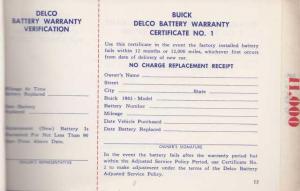 1962 Buick Owners Protection Plan Booklet Service Warranty Original
