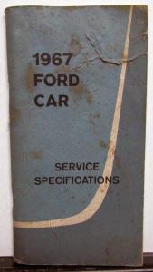 1967 Ford Mercury Service Specs Pass Car Thunderbird Mustang Bronco Econoline