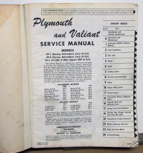 1963 Plymouth & Valiant Dealer Service Shop Repair Manual Belvedere Sport Fury