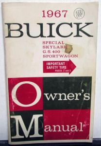 1967 Buick Special Skylark GS 400 Sportwagon Owners Manual