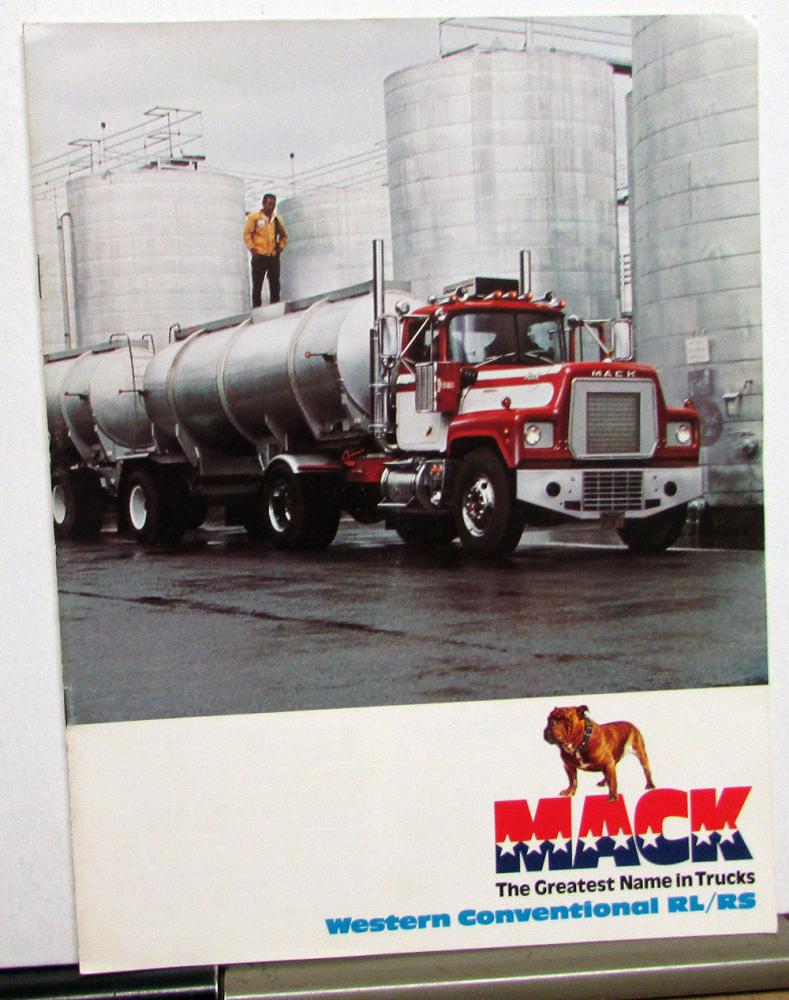 1976 Mack Truck Western Conventional RL/RS Specification Sales Brochure Original