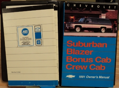 1991 Chevrolet Truck Owners Manual Suburban Blazer Bonus and Crew Cab