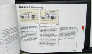 1991 Chevrolet Truck Owners Manual S10 Pickup Care & Operation Instructions