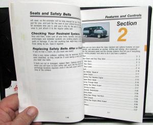 1991 Chevrolet Chevy Van Owners Manual W/Extras