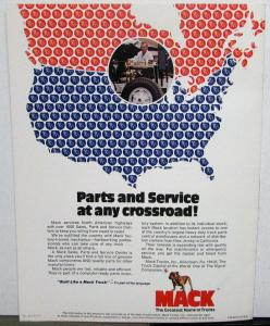 1976 Mack Trucks MB Series Engine Specifications Sales Brochure Original