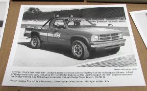 1987 Chrysler LeBaron Indy 500 Pace Car Press Kit Media Release Shelby & Iacocca