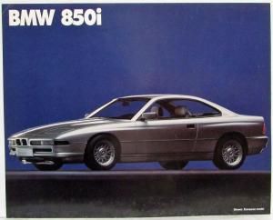 1990 BMW 850i Spec Sheet - European Model