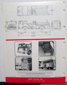 1981 Mack Trucks Model CF611F (10) Diagrams Features Sales Brochure Original