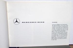 1964 Mercedes-Benz Foreign Dealer Accessories Sales Brochure French Text