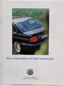 2000 BMW Alpina Fine Automobiles for the Connoisseur Sales Brochure w/ Prices