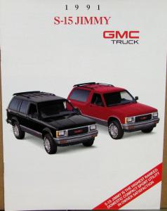 1991 GMC Truck S-15 Jimmy 2- 4-Door 2- 4-WD SLE SLX SL Trim Sales Brochure