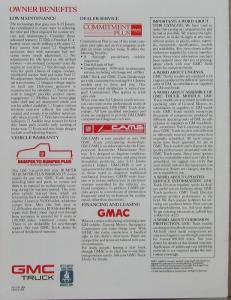 1991 GMC Truck S-15 Jimmy 2- 4-Door 2- 4-WD SLE SLX SL Trim Sales Brochure