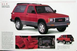 1991 GMC Truck S-15 Jimmy 2- 4-Door 2- 4-WD SLE SLX SL Trim Sales Brochure