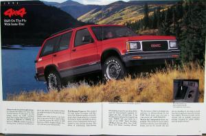 1991 GMC Truck S-15 Jimmy 2- 4-Door 2- 4-WD SLE SLX SL Trim Sales Brochure