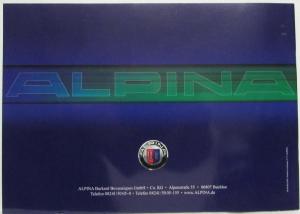 2005 BMW Alpina Fine Automobiles for the Connoisseur Sales Brochure - RARE