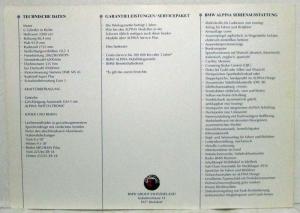 2001-2006 BMW Meisterwerke Sales Folder - German Text