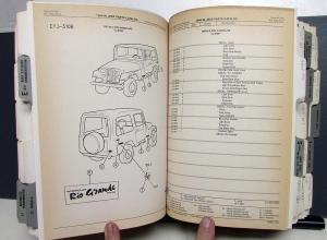 1994 1995 1996 Jeep Dealer Parts Catalog Grand Cherokee Wrangler YJ XJ ZJ Models
