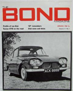 1965 The Bond Magazine Spring Vol 11 No 1 - Profile Len Bint - Equipe GT4S - UK