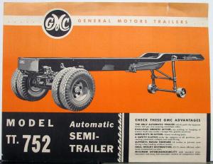 1935 GMC Model TT-752 Automatic Semi-Trailer Sales Data Sheet Original