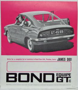 1965 Bond Equipe GT 4S Sales Folder Ad - UK