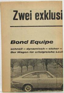 1963-1970 Bond Equipe and Morgan Newsprint Advertisement - German Text