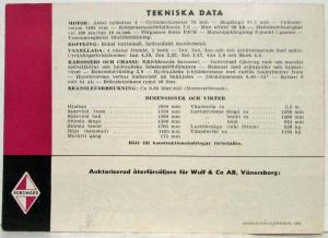 1954-1957 Borgward Isabella Combi Sales Folder - Swedish Text