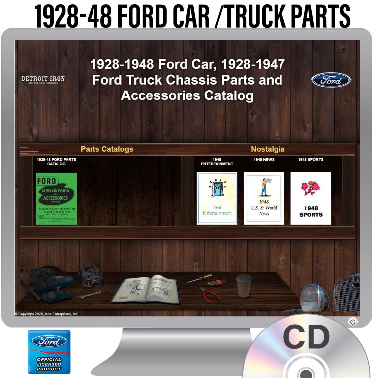 1928 1929 1930 1931 1932 1940 1948 Ford Green Bible Car Truck Parts Manual- CD