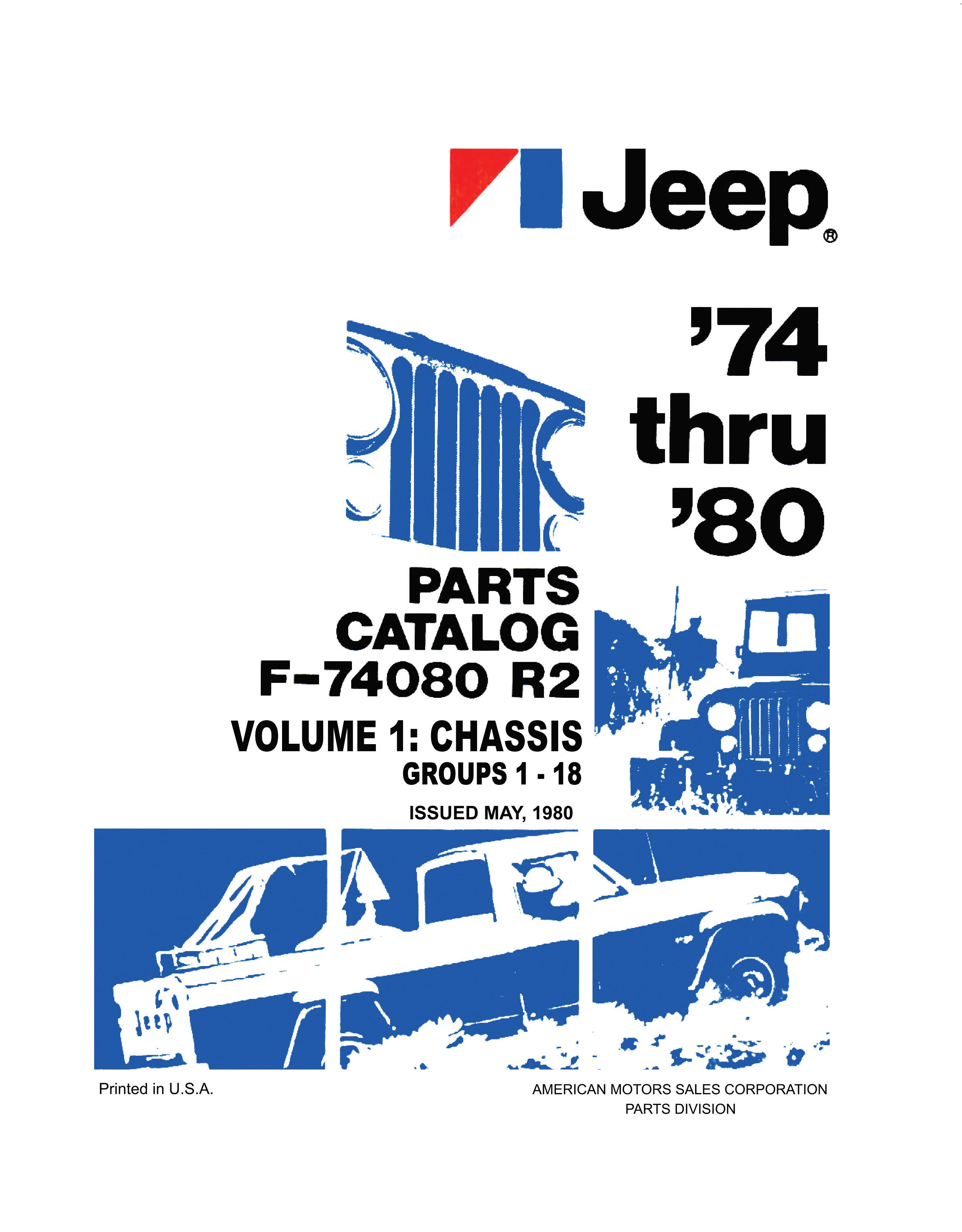 1974 1975 1976 1977 1978 1979 1980 Jeep Parts Catalog CJ Wrangler