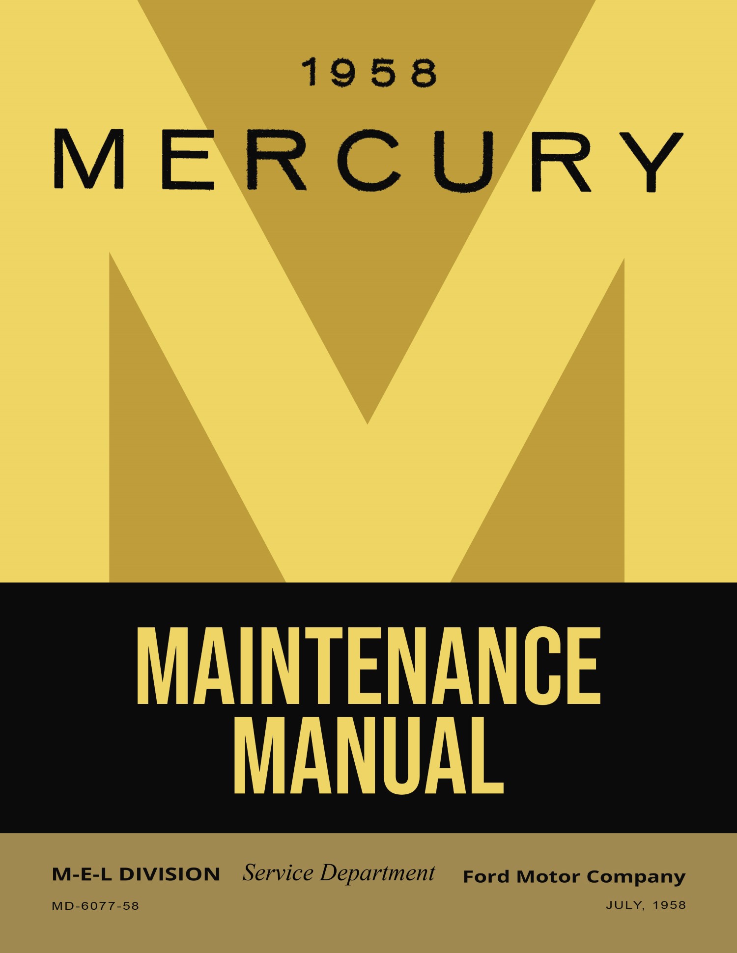 1958 Mercury Maintenance Manual