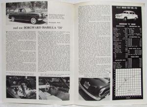 1956 Borgward Isabella TS Reprint of Road & Track Road Test No 112