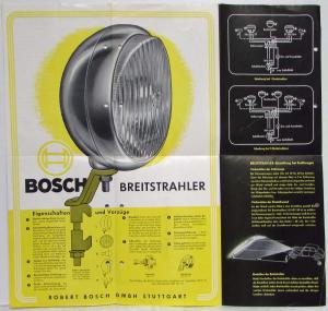 1950 Bosch Fog Lamps Sales Folder Poster - German Text
